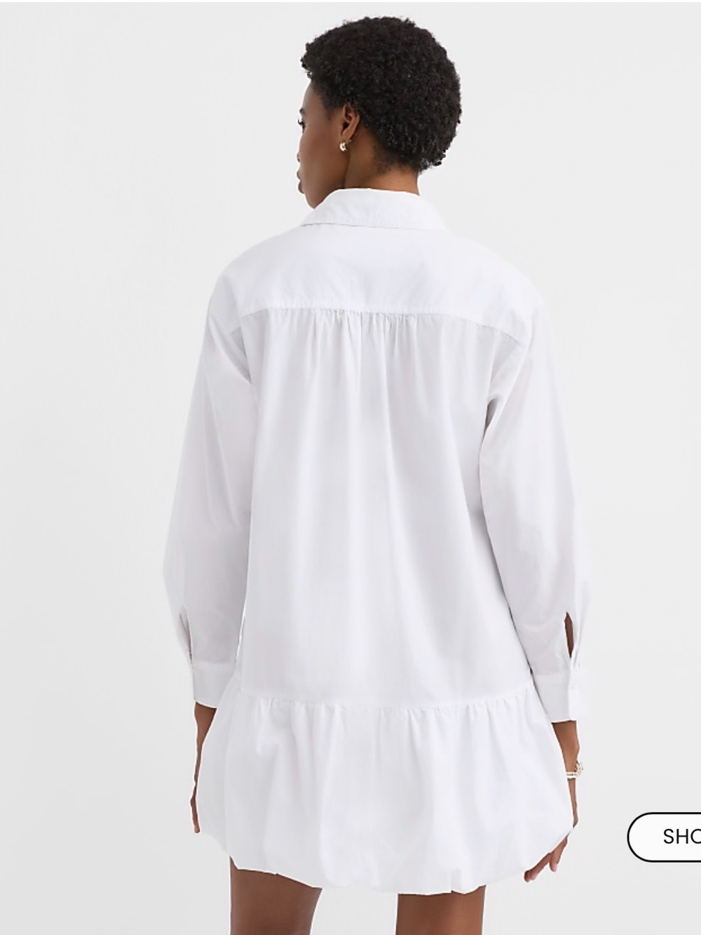 LOFT White Tiered Shirt Dress with Ruffle Hem -Brand New/Never Worn - Picture 2 of 4